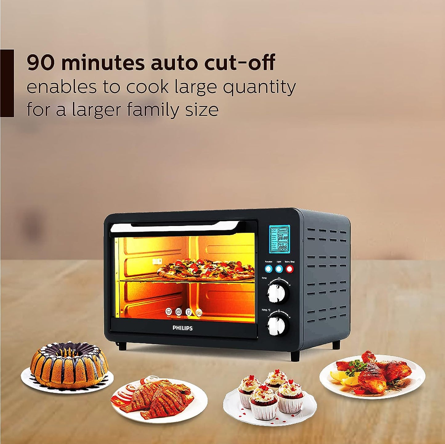 Philips Digital Oven Toast Grill 25L with Opti Temp Technology - HD6975/00