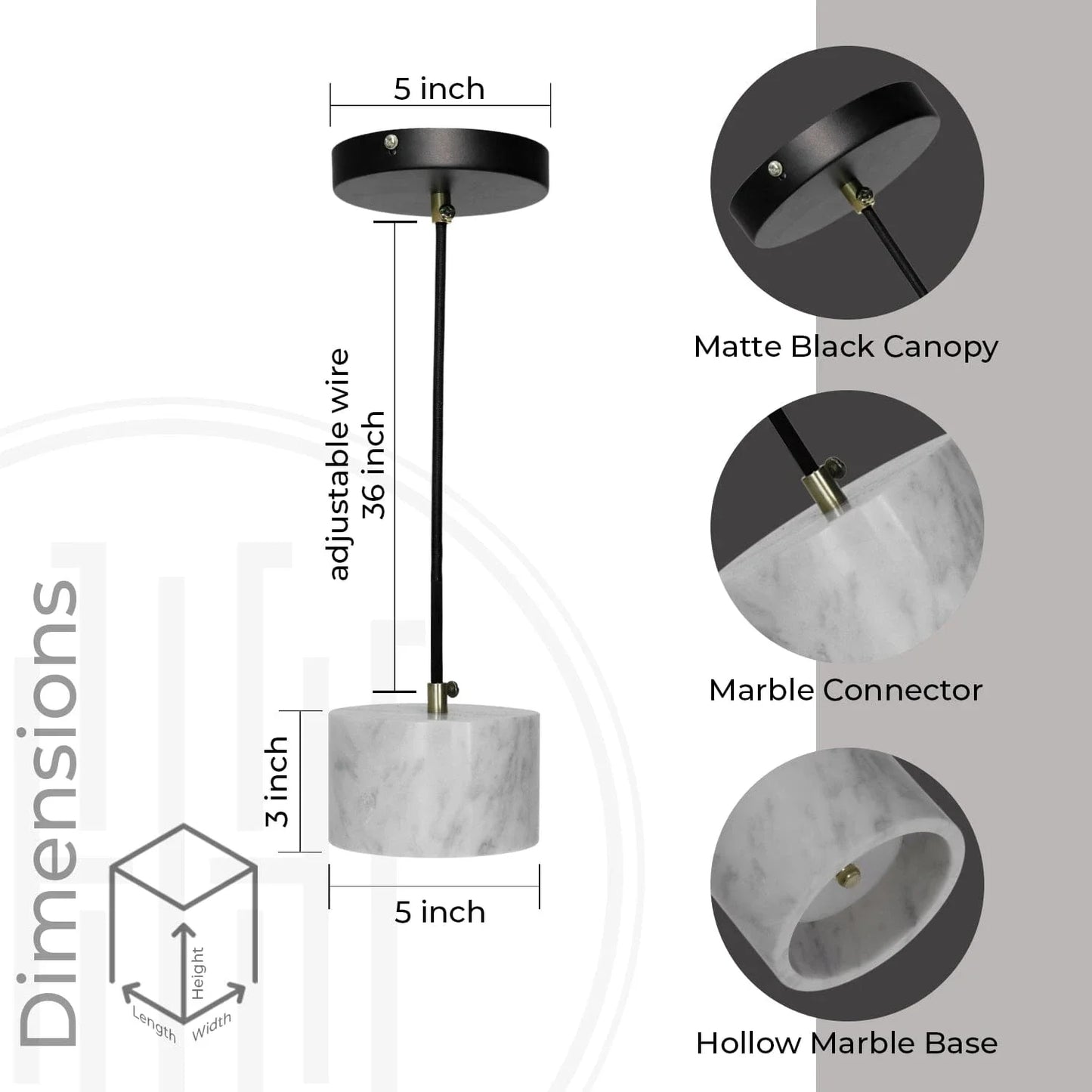 Elysian Marble Pendant Light