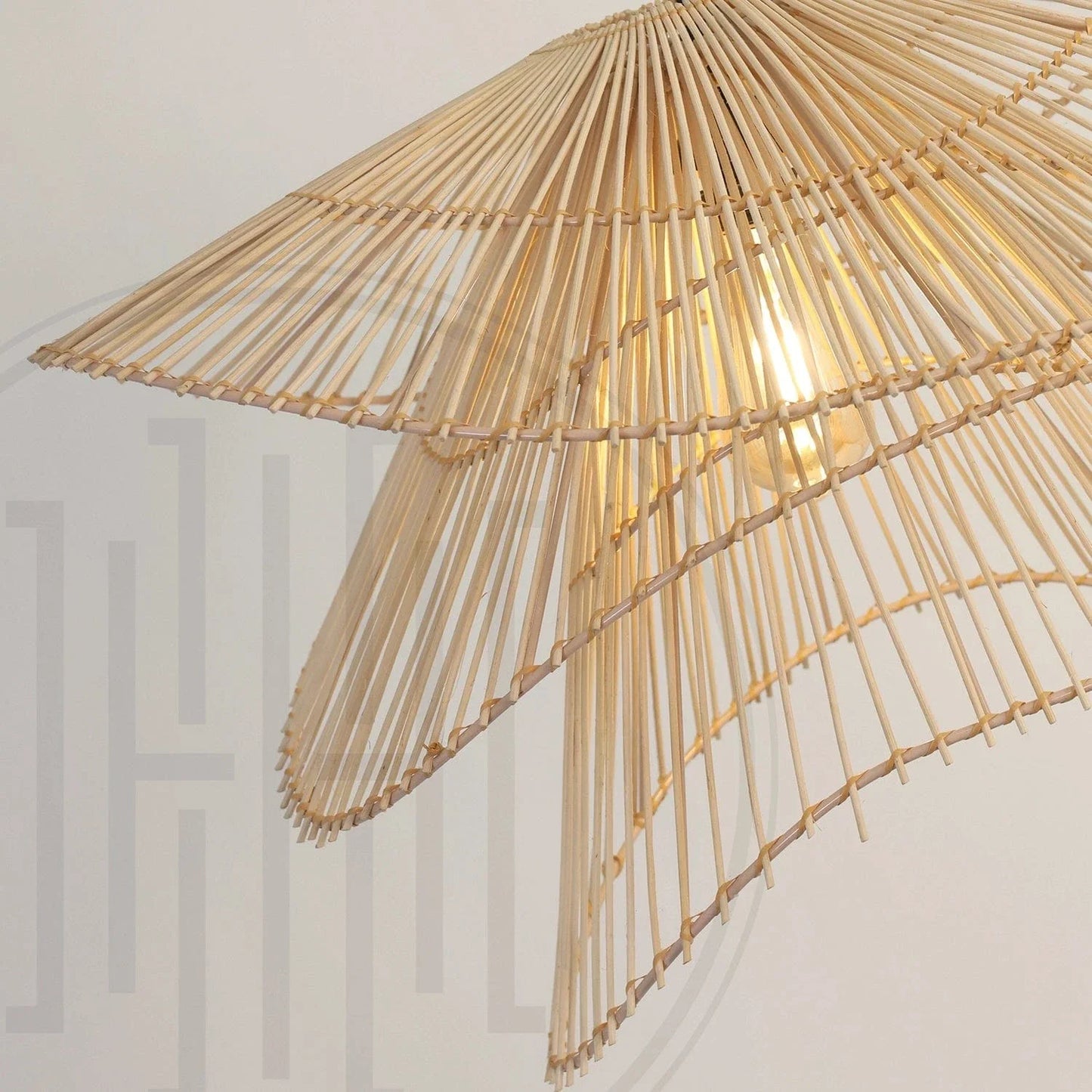 Zen Wave Bamboo Hanging Light